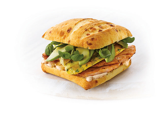 Ham and Egg on Cheddar Ciabatta
 &ndash; ACE Bakery® Foodservice