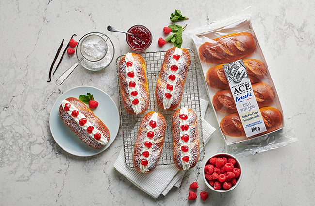 Brioche & Vanilla Bean Cream Eclairs