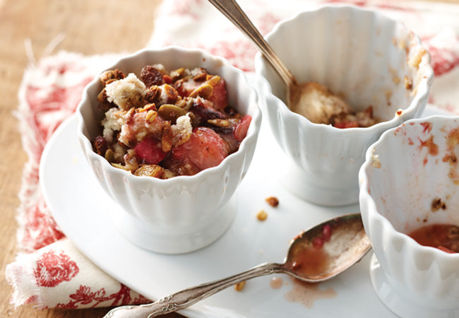 Maple Lemon Rhubarb Crumble