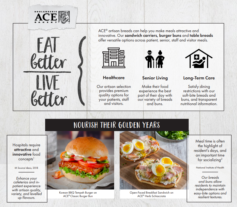 ACE Bakery® Healthcare and Senior Living sell sheet