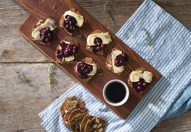 Brie and Balsamic Blueberry Toasts