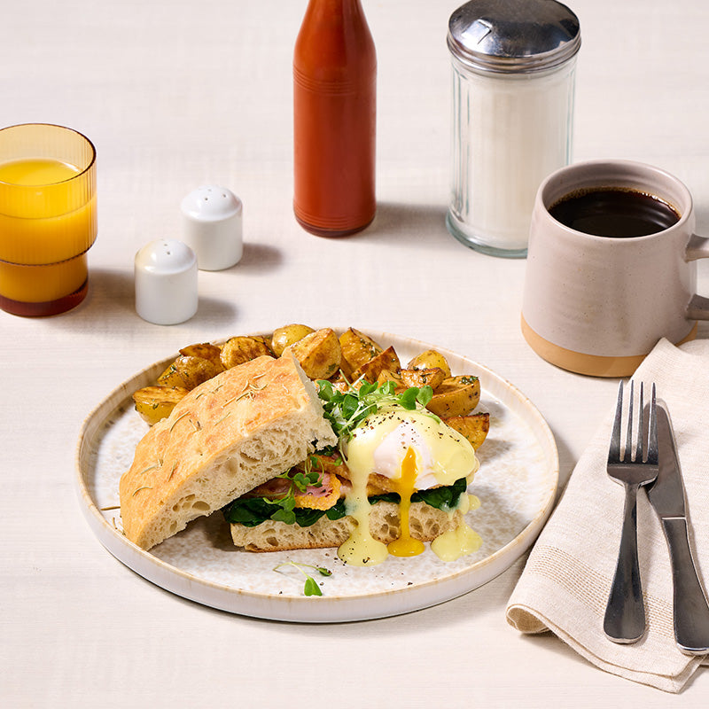 Light and airy, topped with rosemary, extra virgin olive oil and sea salt. Perfect with grilled meats, fish and vegetables. 9" x 8". Serve as Giant Focaccia Croutons!