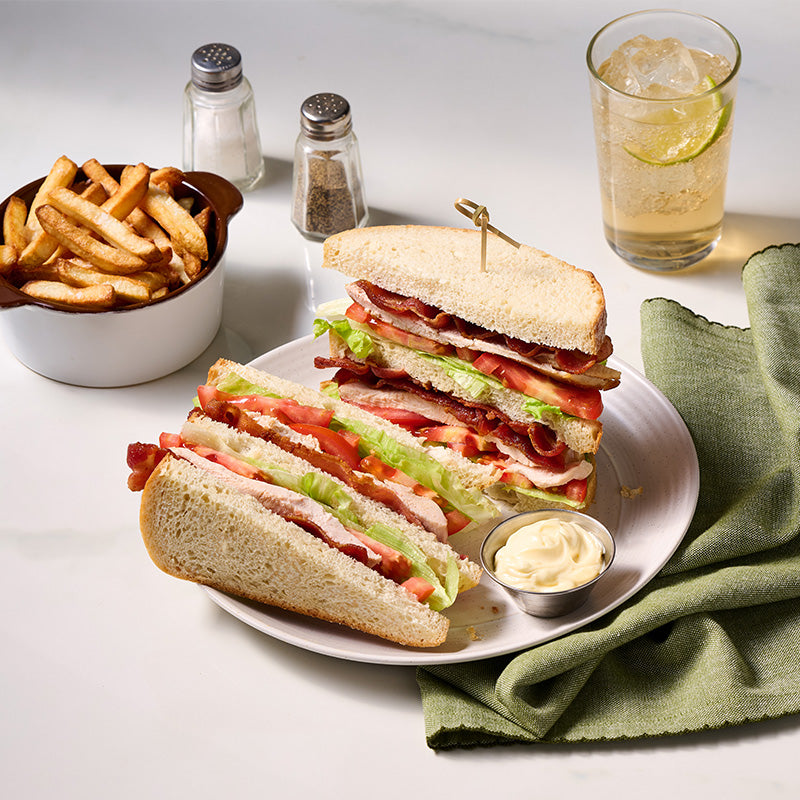 Delightfully light white sandwich bread loaf with a soft, moist texture. A great canvas for all types of sandwiches or breakfast offerings. Average 22 slices/loaf. 14" x 6". Serve as a Croque Monsieur!